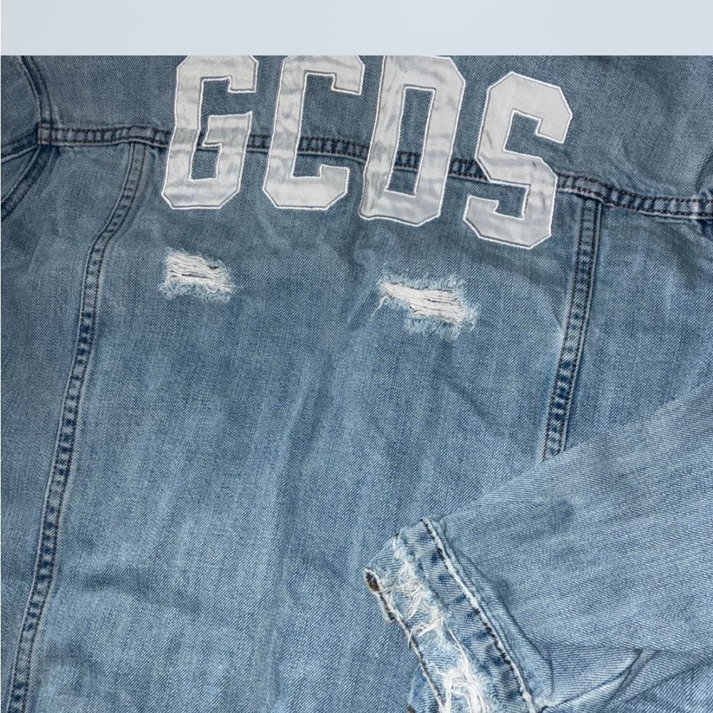 Girls Light Blue Distressed Denim Jacket